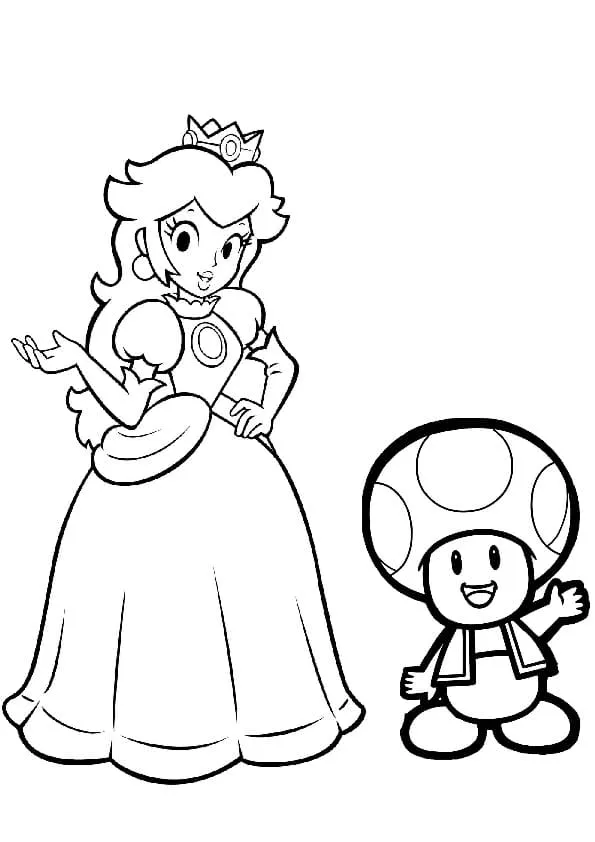 coloriage Princesse Peach et dessin a imprimer