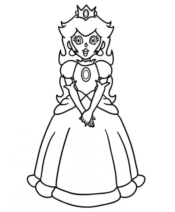 coloriage Princesse Peach et dessin a imprimer 1