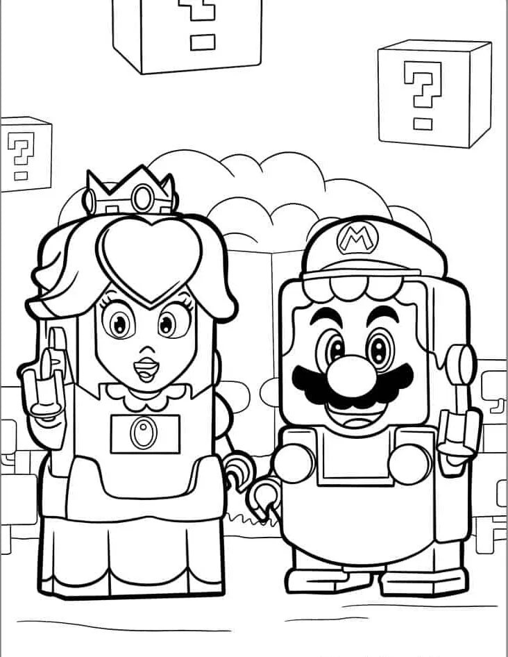 coloriage Princesse Peach pour bebe a imprimer