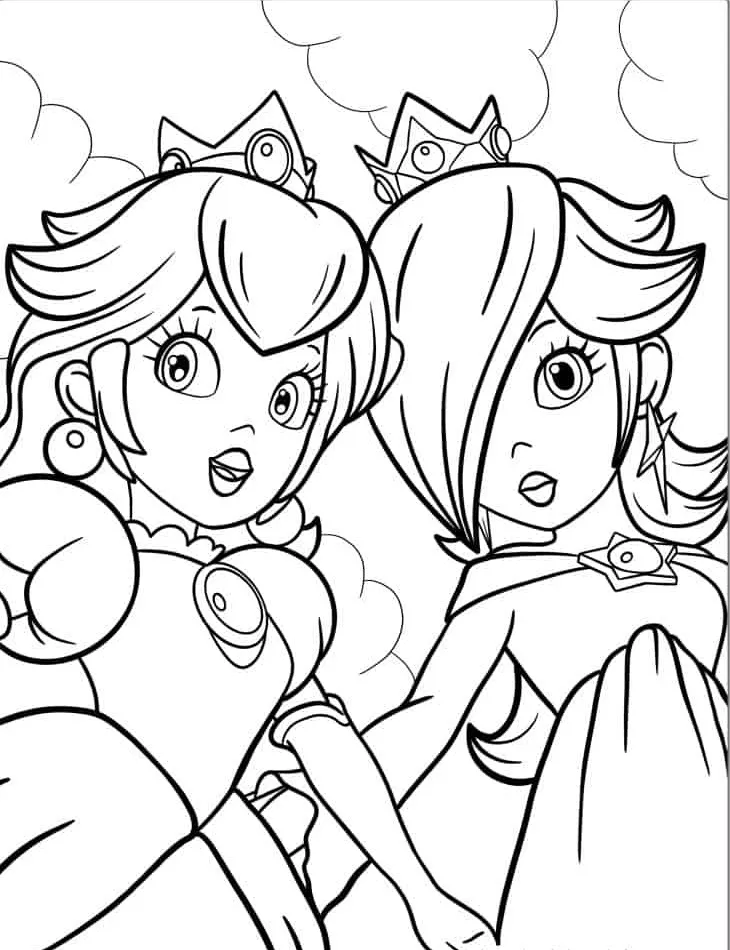 coloriage Princesse Peach a colorier en ligne gratuitement