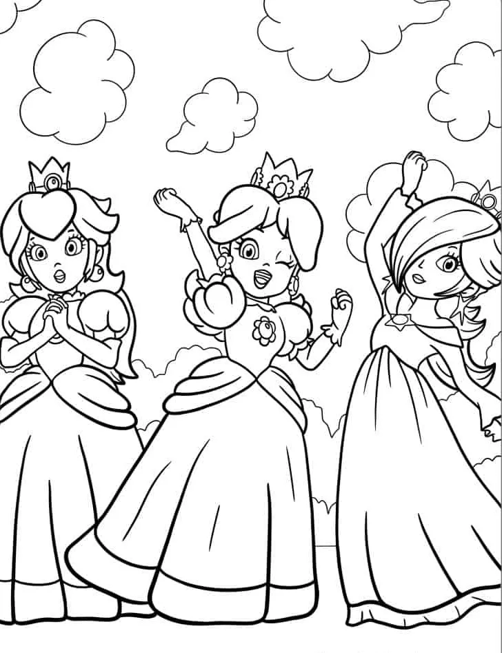 coloriage Princesse Peach pour enfant de 2 ans