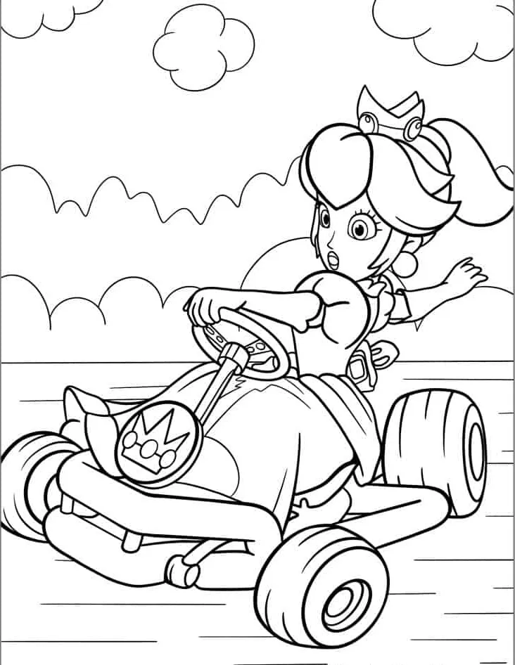 coloriage Princesse Peach à imprimer pour enfant de 8 ans 2