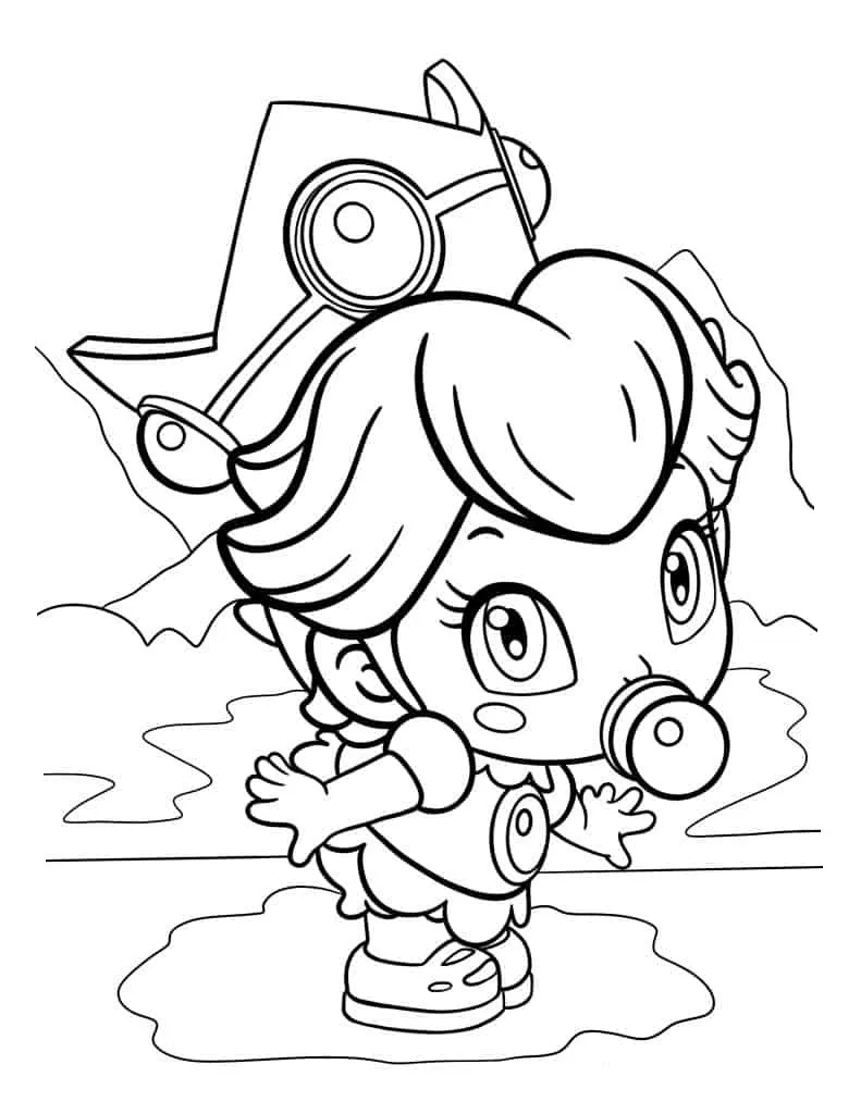 coloriage Princesse Peach pour enfant de 4 ans