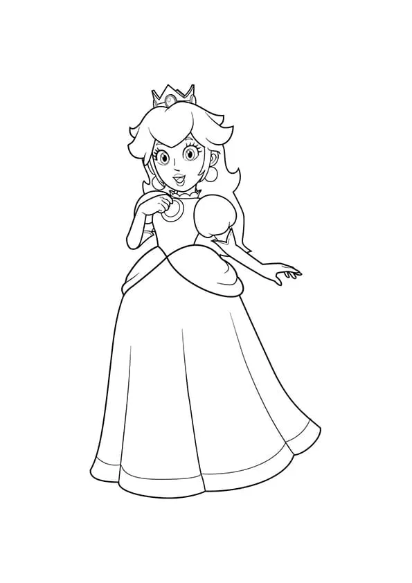 coloriage Princesse Peach à imprimer pdf gratuit