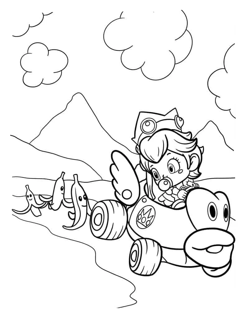 coloriage Princesse Peach gratuit à imprimer