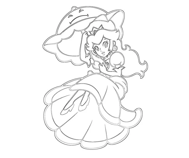 coloriage Princesse Peach à imprimer pdf