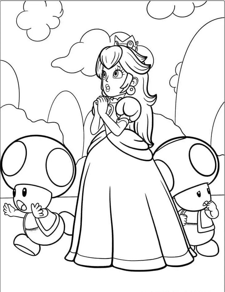 coloriage Princesse Peach pour enfant gratuit