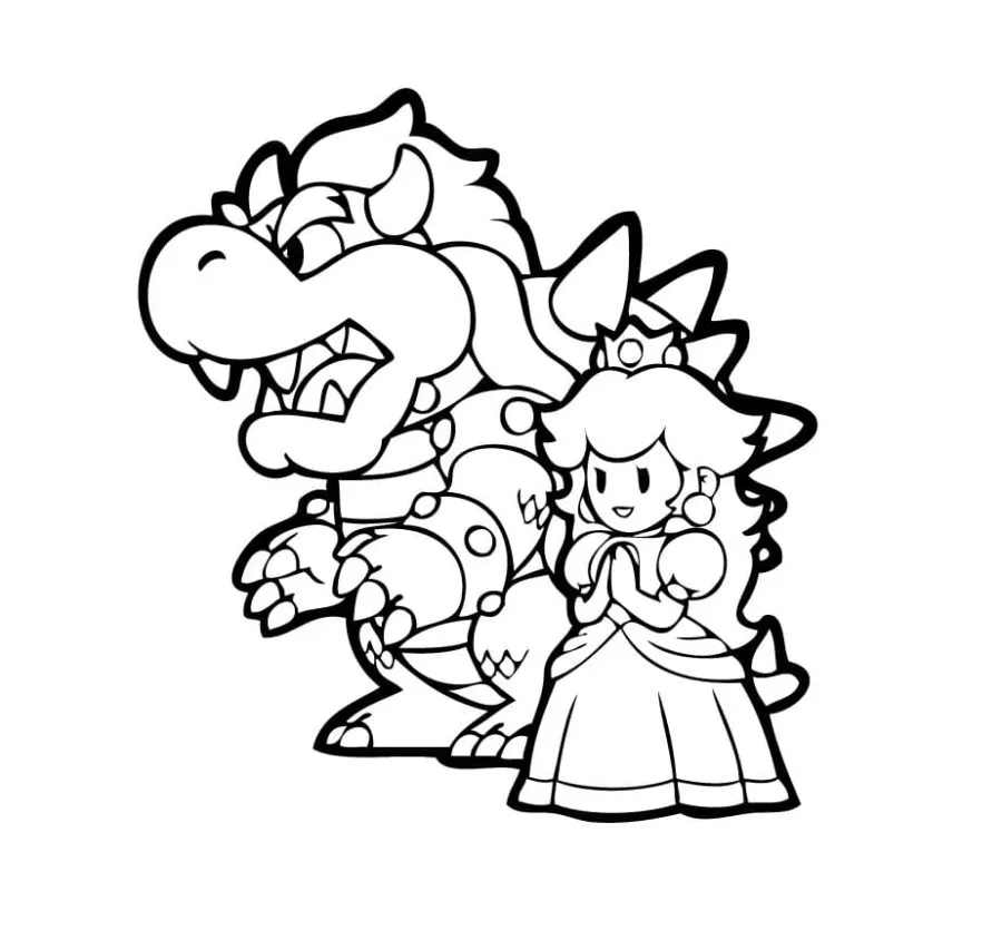 coloriage Princesse Peach gratuit en ligne