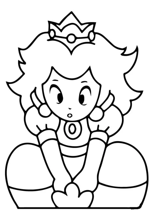 coloriage Princesse Peach pour enfant de 7 ans 1