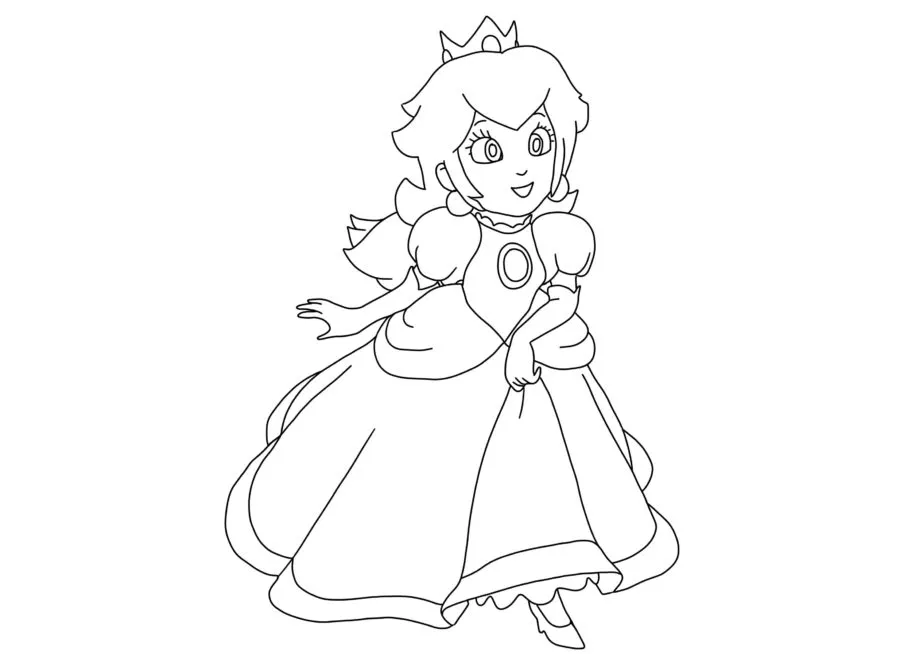 coloriage Princesse Peach pour enfant de 6 ans