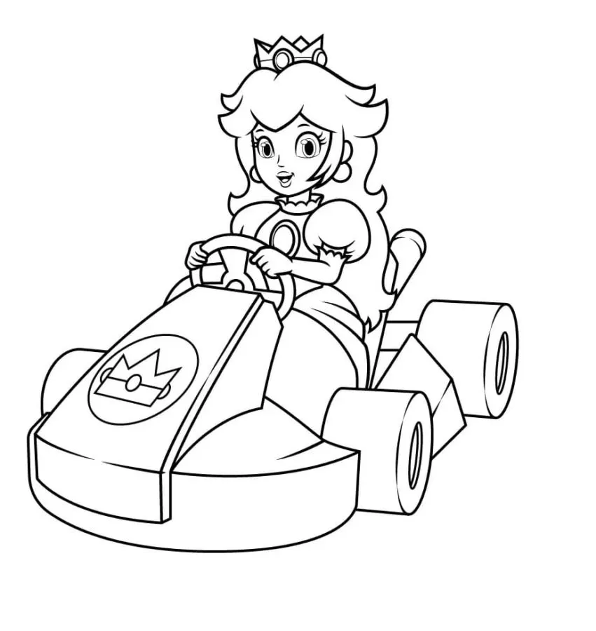 coloriage Princesse Peach pour enfant gratuit 1