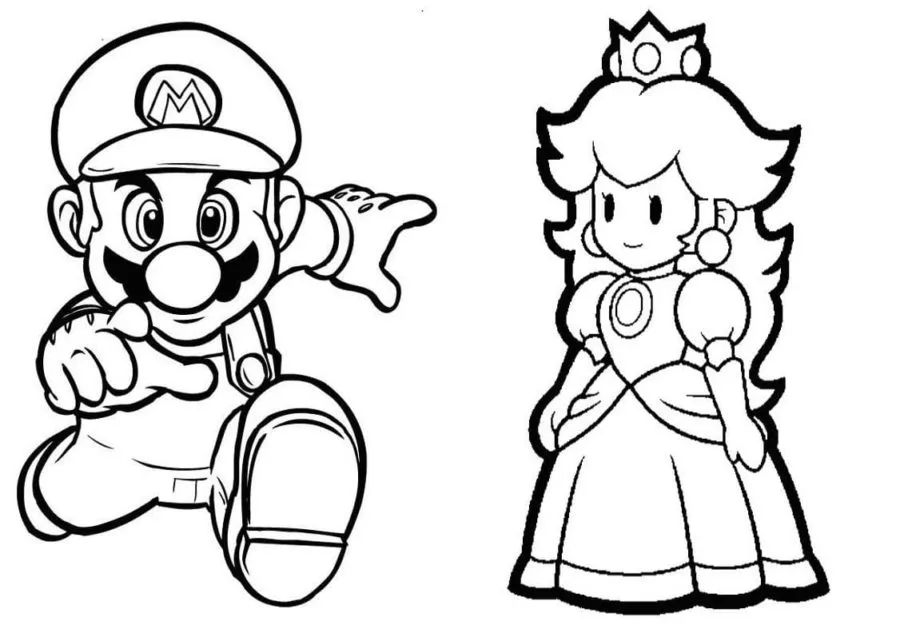 coloriage Princesse Peach a imprimer