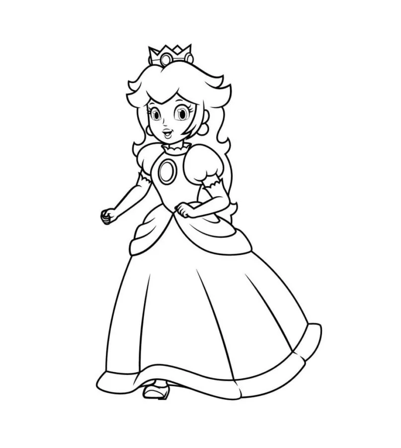 coloriage Princesse Peach a telecharger