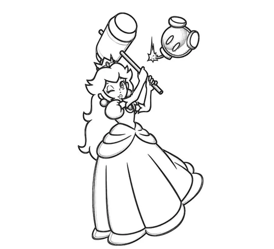 coloriage Princesse Peach a dessiner en ligne