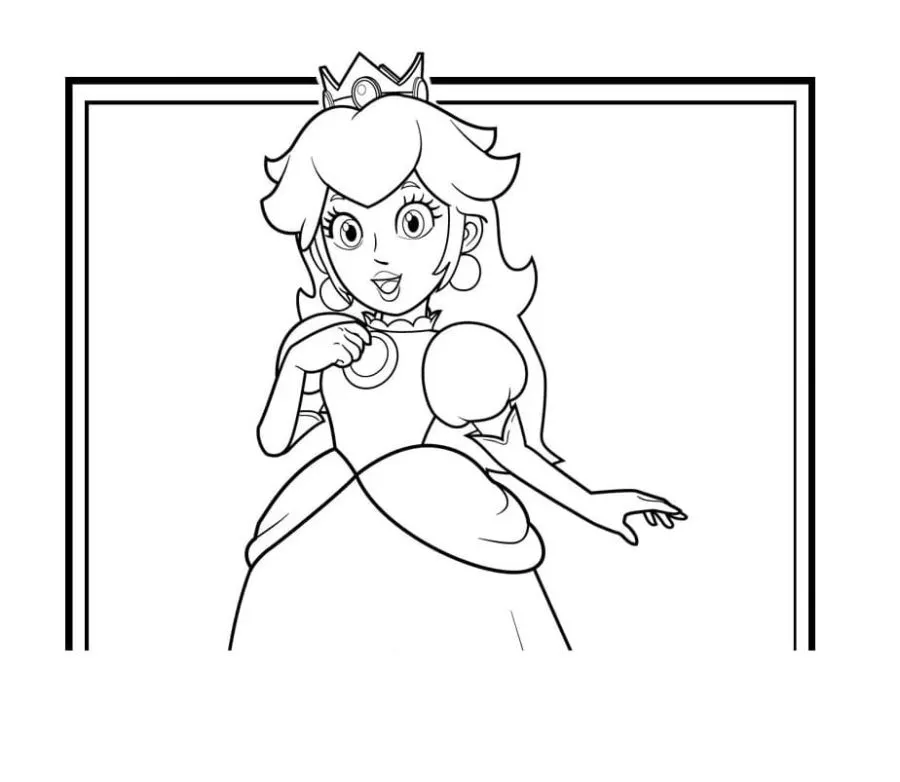 coloriage Princesse Peach a imprimer gratuit 1