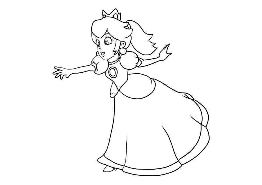 coloriage Princesse Peach gratuit 1