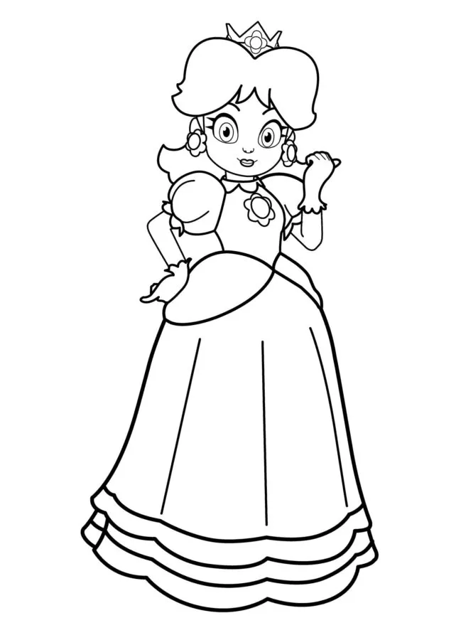 coloriage Princesse Peach a imprimer gratuitement 1