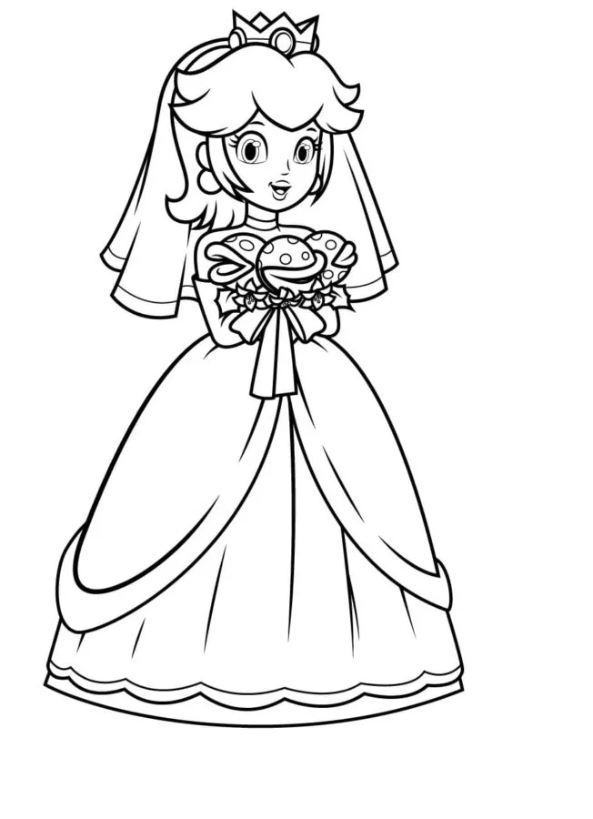 coloriage Princesse Peach et dessin a imprimer 2