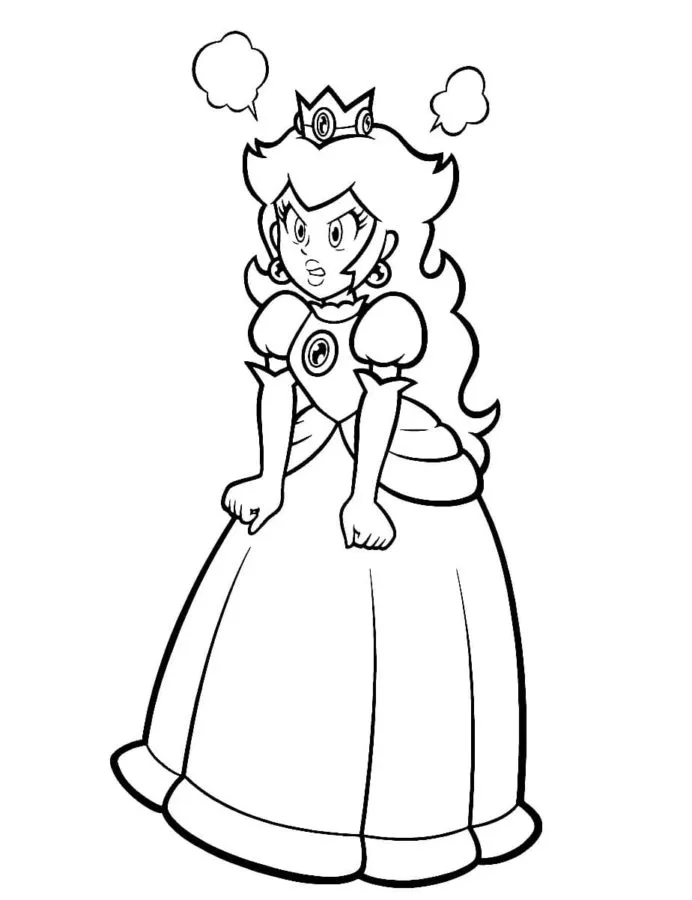 coloriage Princesse Peach a dessiner en ligne 2