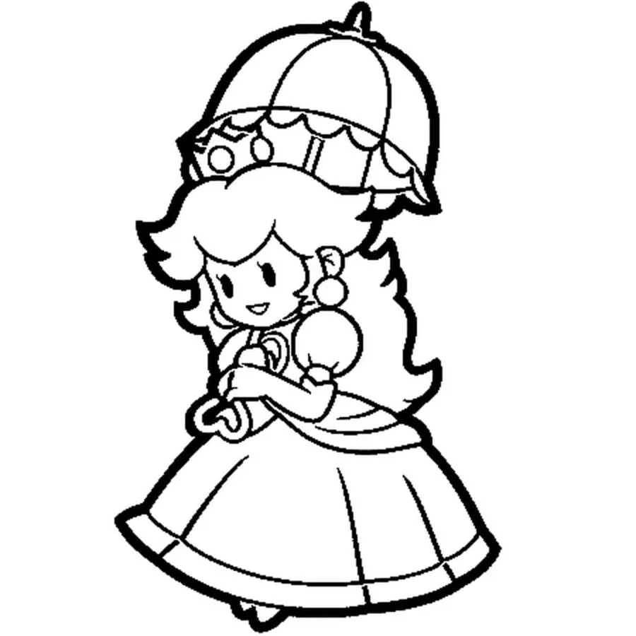 coloriage Princesse Peach à imprimer pdf 1