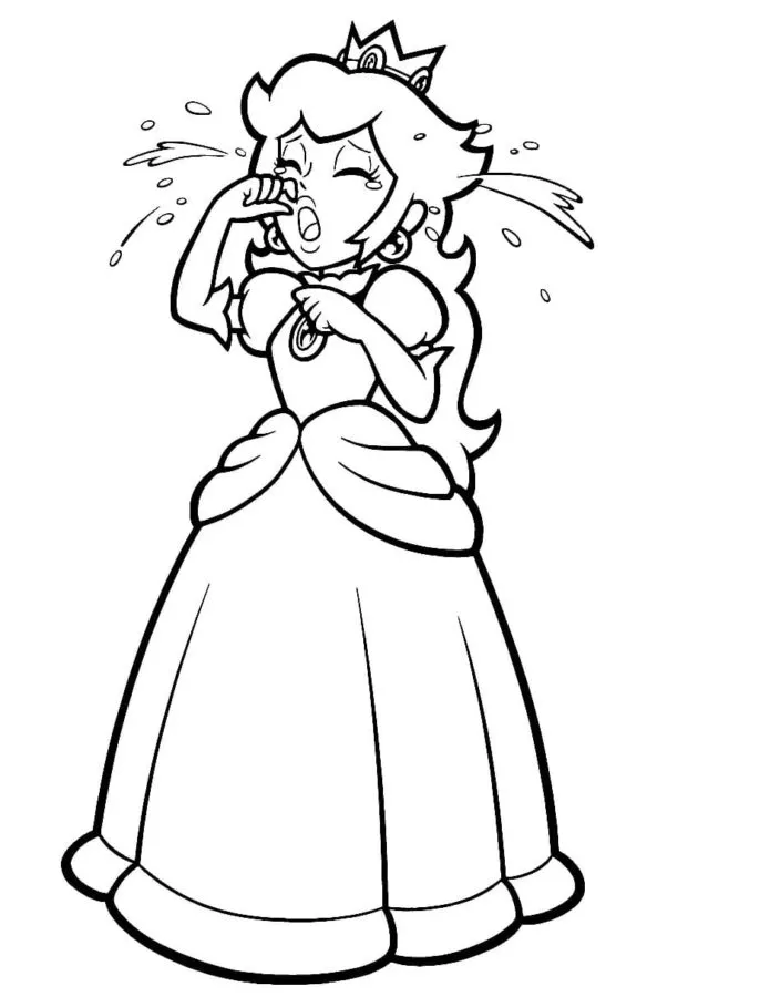 image pour coloriage Princesse Peach enfant