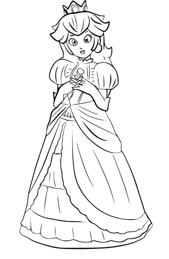 coloriage Princesse Peach à imprimer pour enfants