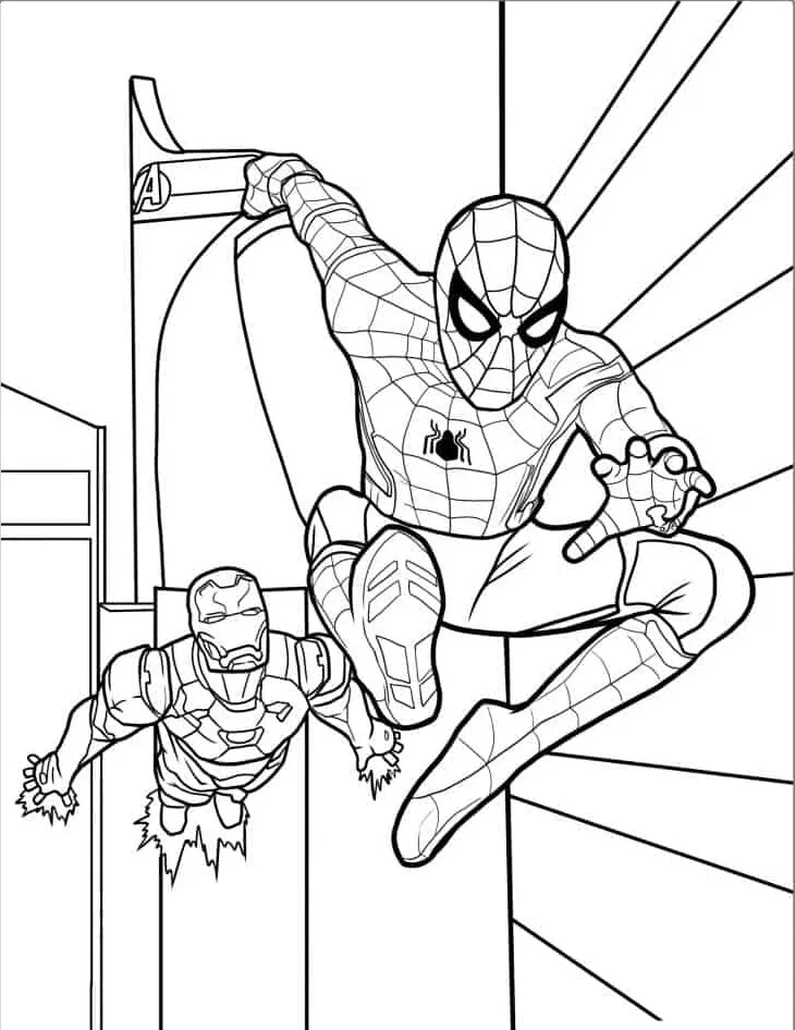 coloriage Spider Man et decoupage 1