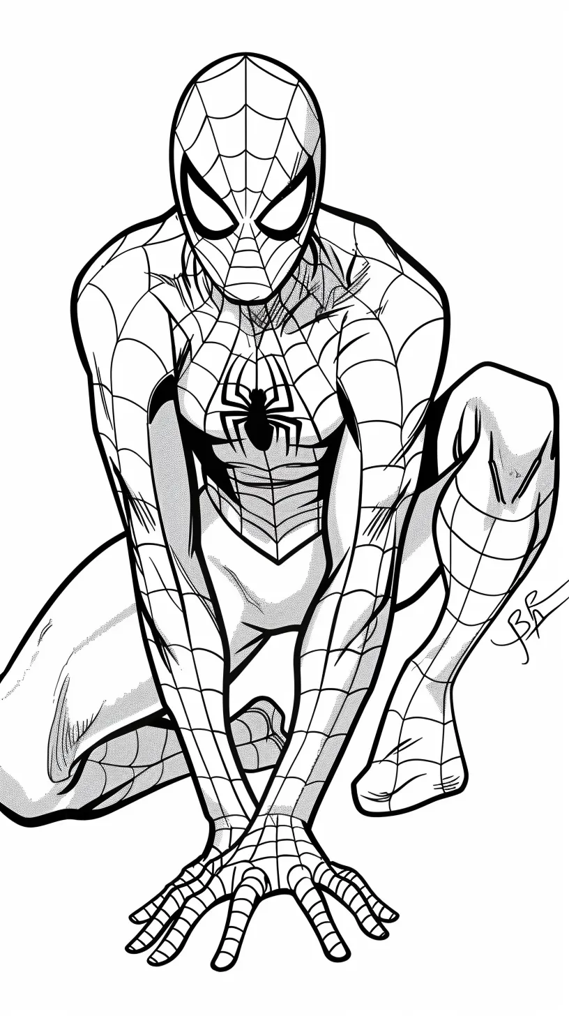 coloriage Spider Man pour enfant de 10 ans