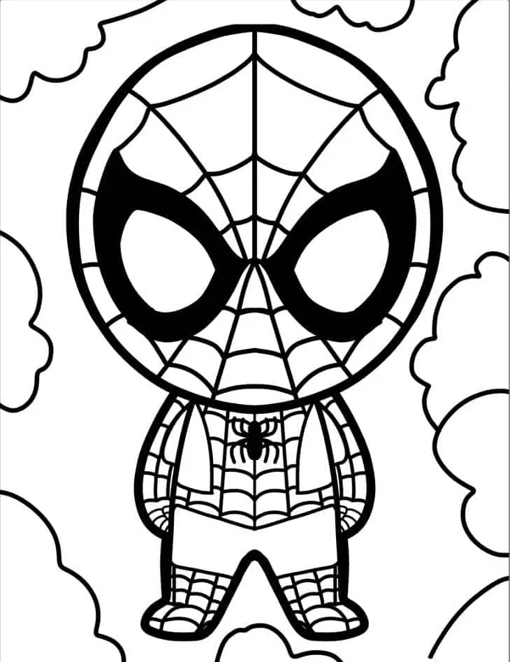 coloriage Spider Man à imprimer pour enfant de 7 ans 2