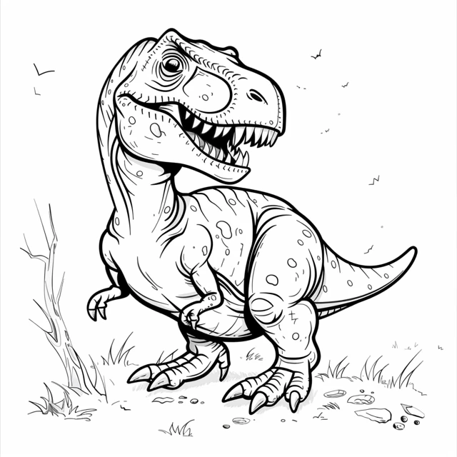 coloriage T Rex a imprimer gratuit