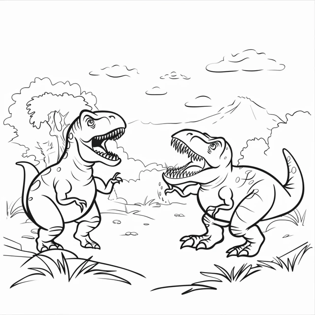 coloriage T Rex pour enfants à télécharger