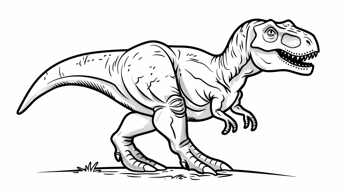 coloriage T Rex et decoupage a imprimer gratuit