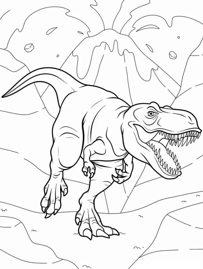 coloriage T Rex a imprimer gratuit 1