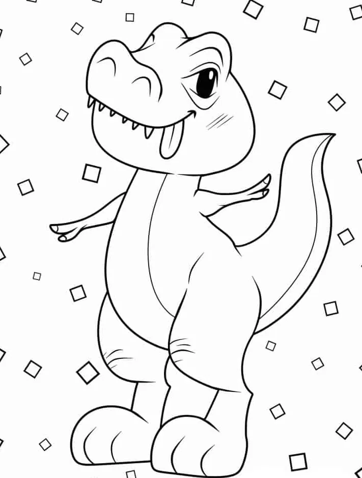 coloriage T Rex à imprimer pour enfant de 6 ans 1