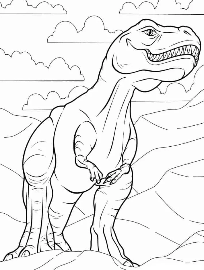 coloriage T Rex a dessiner en ligne