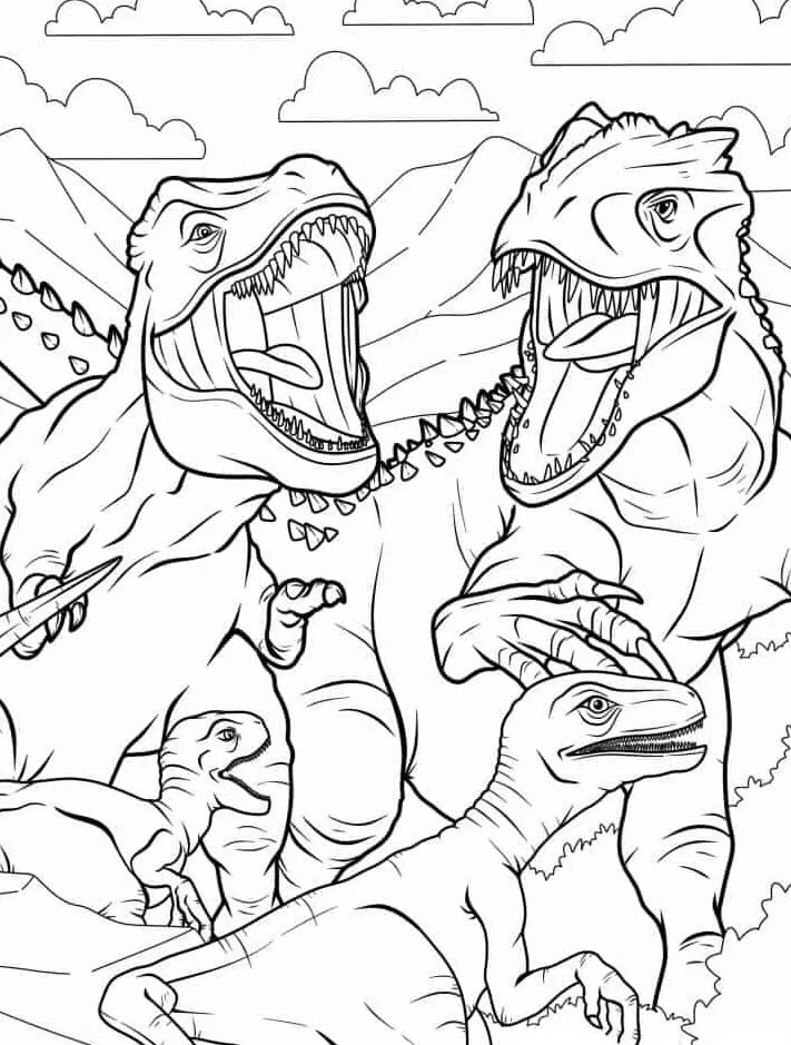 coloriage T Rex a colorier en ligne 1