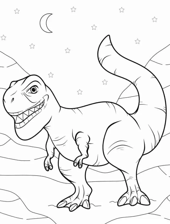 a imprimer coloriage T Rex gratuit 1