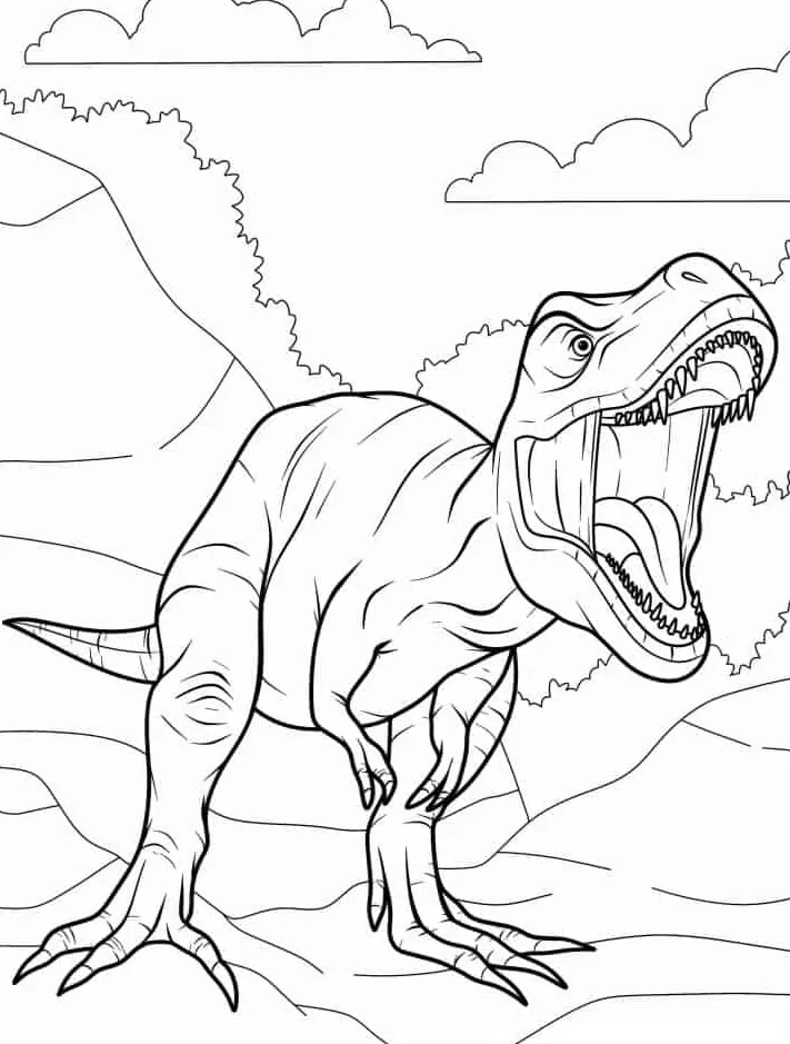 coloriage T Rex a imprimer 1