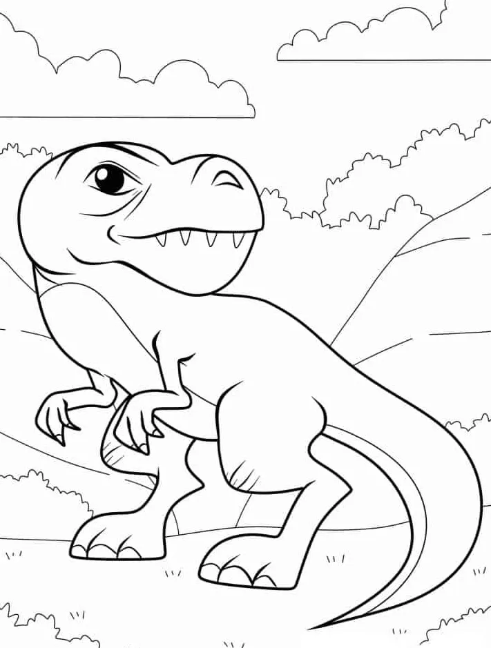 coloriage T Rex à imprimer