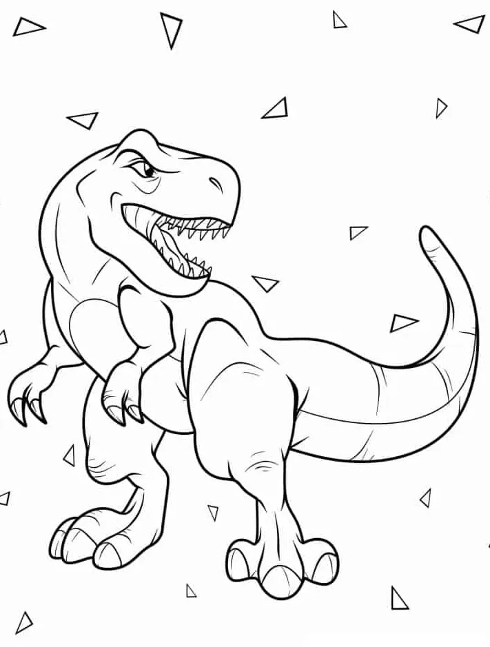 coloriage T Rex à imprimer pour enfant de 9 ans 1