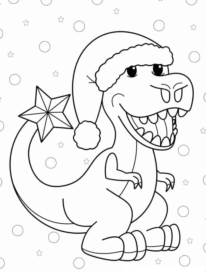 coloriage T Rex et découpage à imprimer 1