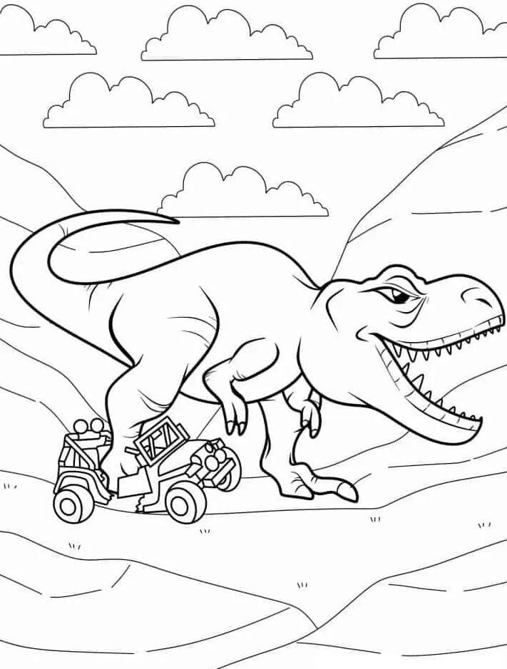 coloriage T Rex pour enfant à imprimer 1