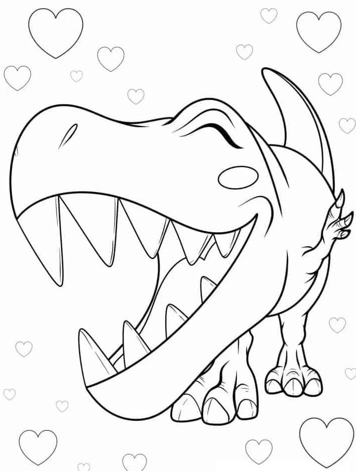 coloriage T Rex de pour enfants 1