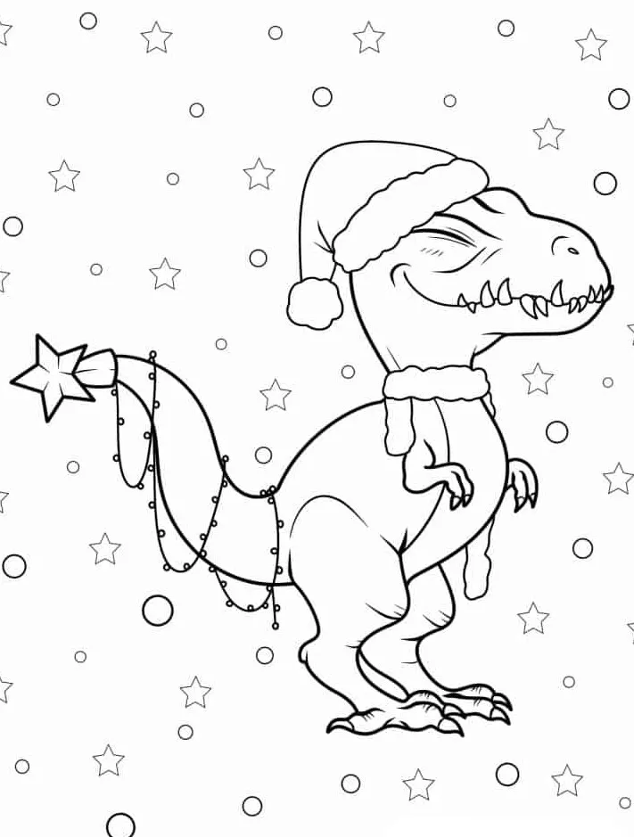 coloriage T Rex à imprimer pour enfant de 8 ans