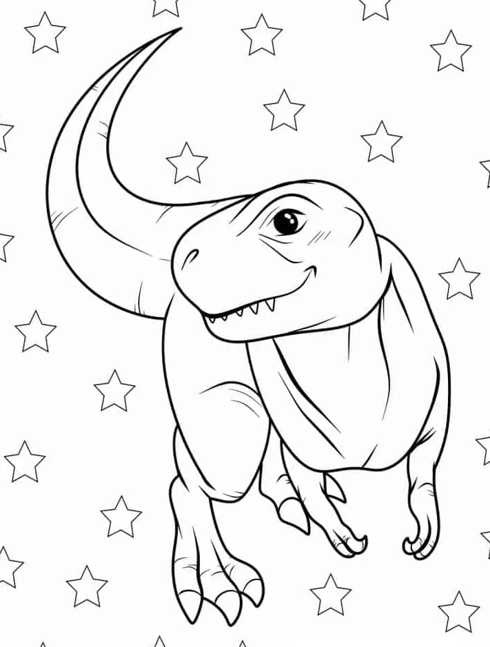 imprimer coloriage T Rex gratuit