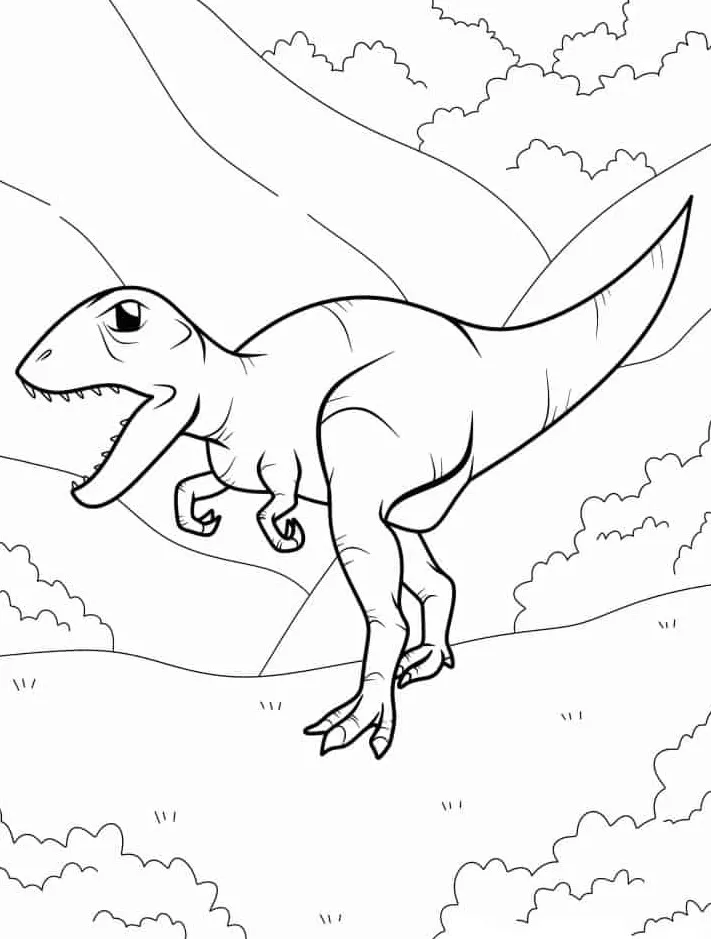 coloriage T Rex gratuit pour enfants 1