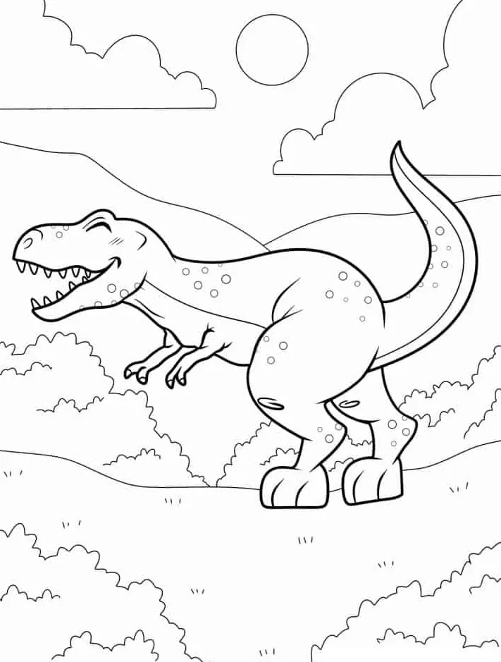 coloriage T Rex pour enfants 1