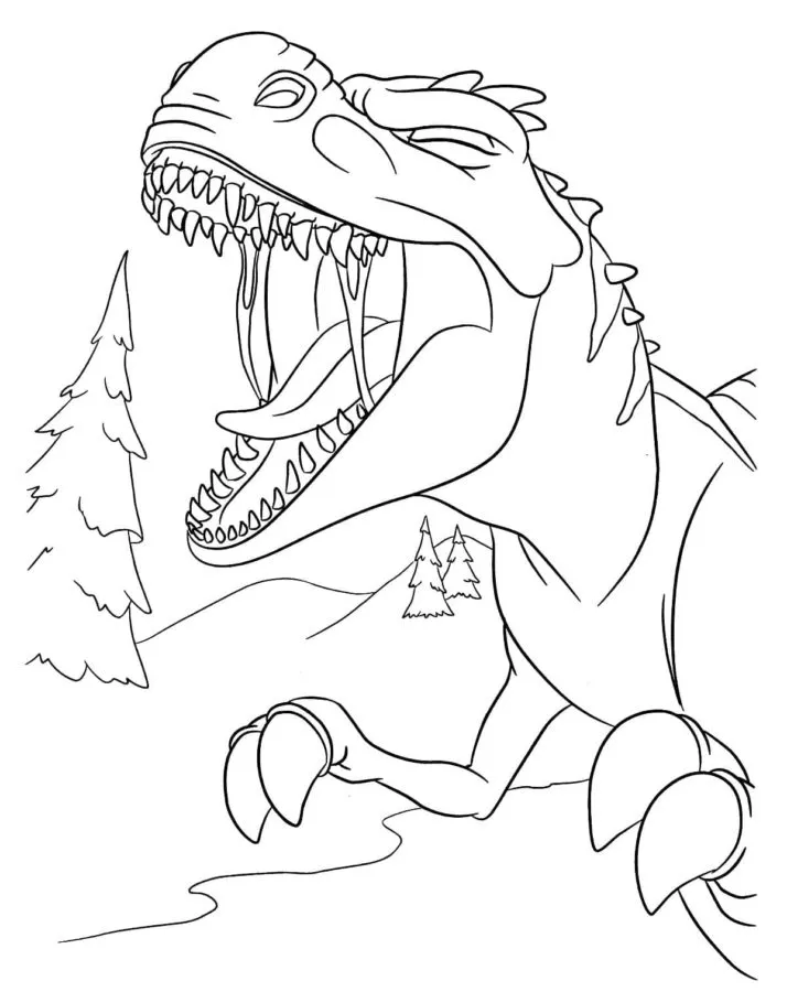 coloriage T Rex à imprimer pour enfant de 12 ans 2