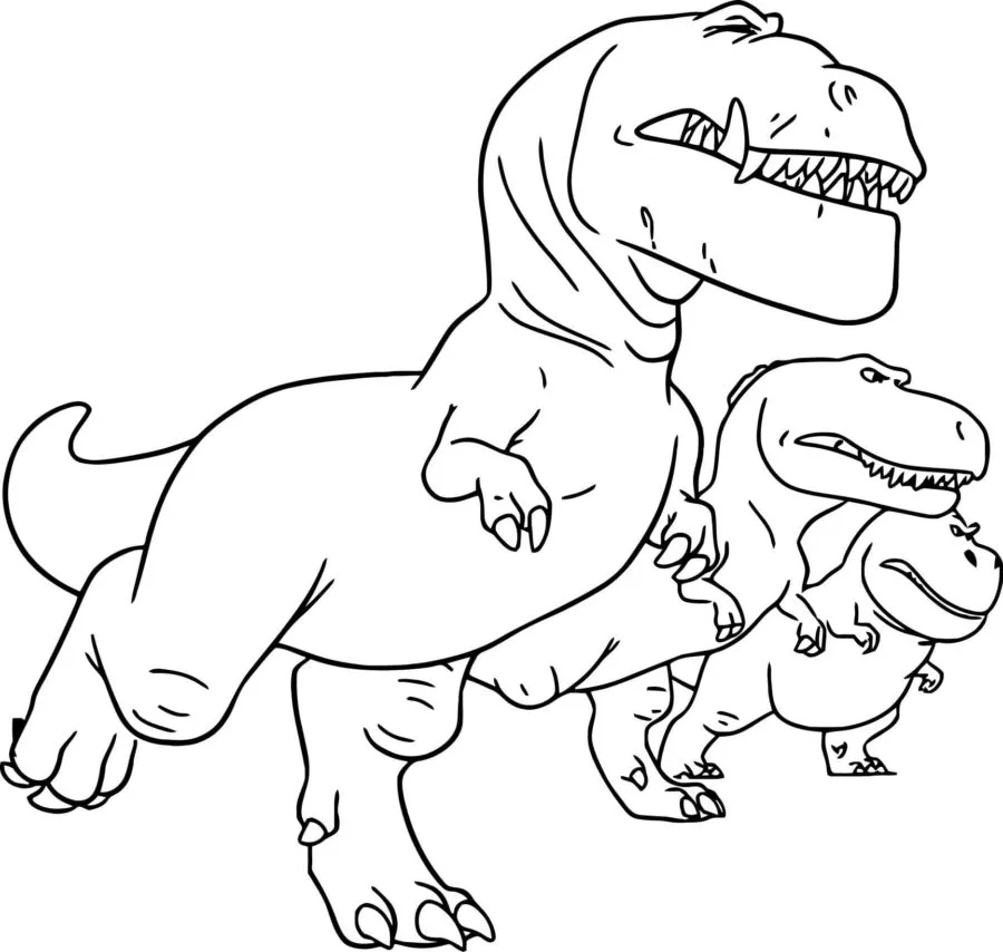 coloriage T Rex et decoupage a imprimer gratuit 1