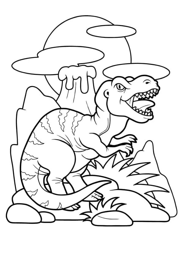 coloriage T Rex pour enfant de 5 ans